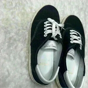 Saint Laurent Black Bedford Glitter Court Classic Sneakers